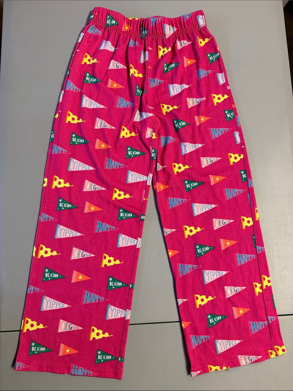 Cat & Jack Bright Pink Pennant Print Pajama Pants